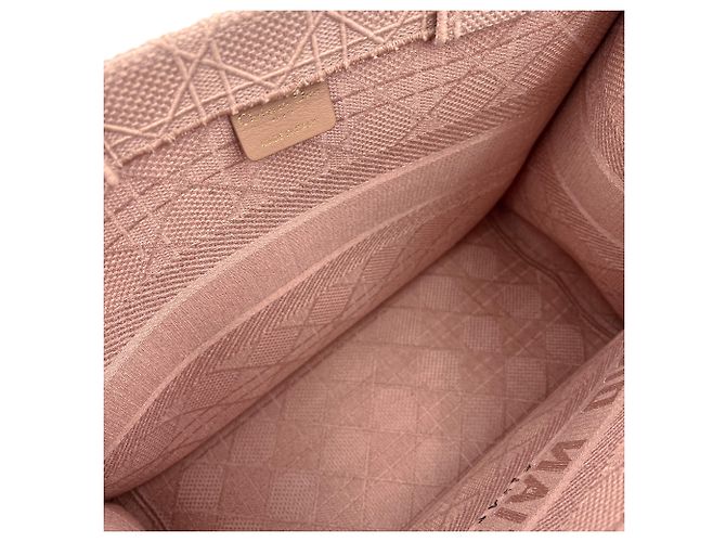 Dior Mittelgroße bestickte Canvas-Tasche Book Tote in Pink - Ansicht 9