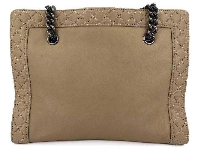 Chanel Borsa tote trapuntata Boy Reverso beige - vista 5
