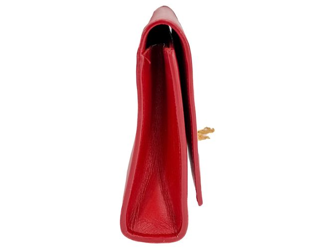 Saint Laurent Clutch in pelle Kate con patta rossa Rosso - vista 3