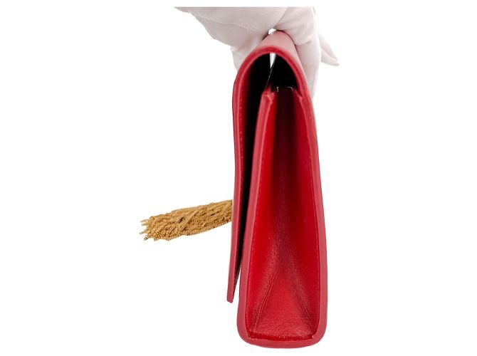 Saint Laurent Clutch in pelle Kate con patta rossa Rosso - vista 6