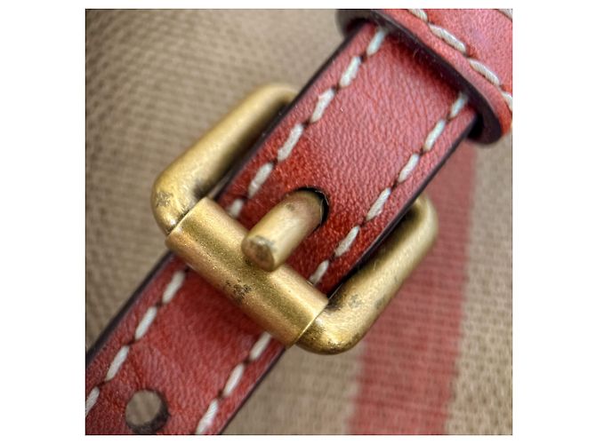 Burberry Borsa a tracolla in tela a quadri beige Archive Rosso - vista 10