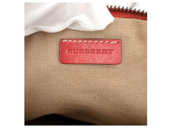 Burberry Borsa a tracolla in tela a quadri beige Archive Rosso - vista 9