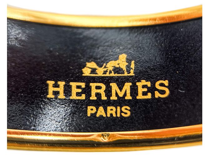 Hermès Bracciale in metallo placcato oro Emanel, carrozza rossa multicolore - vista 10