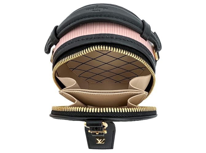 Louis Vuitton Scatola Cappello Epi Pelle 2-Vie Crossbody Rosa & Nero - vista 10