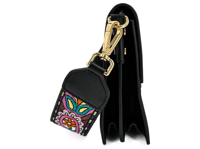 Etro Borsa a spalla in pelle arcobaleno nera Nero - vista 5