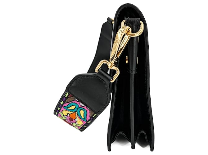 Etro Borsa a spalla in pelle arcobaleno nera Nero - vista 6