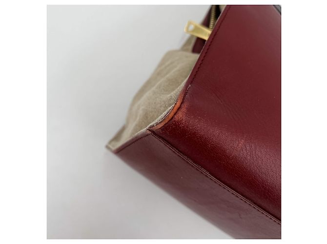 Céline Trapeze Große Leder-Handtasche in Trikolore Bordeaux - Ansicht 10