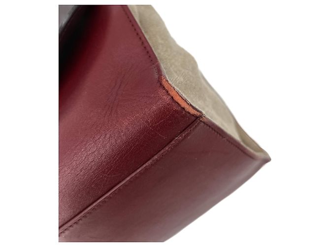 Céline Trapeze Große Leder-Handtasche in Trikolore Bordeaux - Ansicht 11
