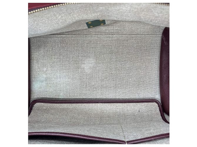 Céline Trapeze Große Leder-Handtasche in Trikolore Bordeaux - Ansicht 14