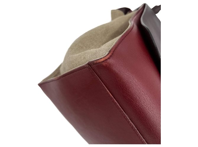Céline Trapeze Große Leder-Handtasche in Trikolore Bordeaux - Ansicht 7