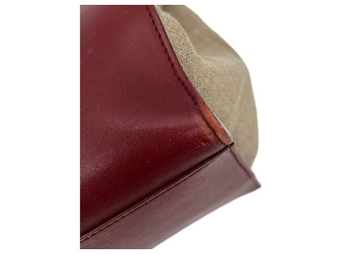 Céline Trapeze Große Leder-Handtasche in Trikolore Bordeaux - Ansicht 9