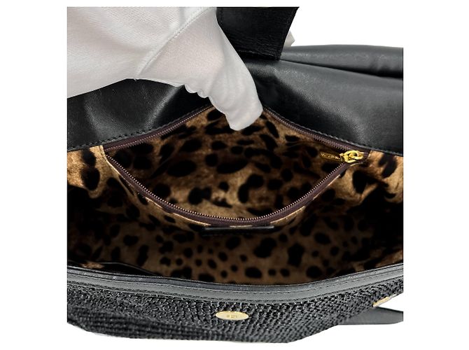 Sicily Dolce & Gabbana Borsa a mano in rafia extra large con manico nero Sicilia - vista 15