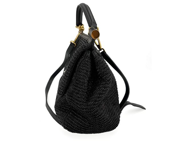 Sicily Dolce & Gabbana Borsa a mano in rafia extra large con manico nero Sicilia - vista 6