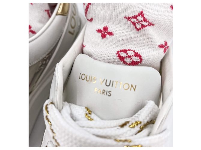 Louis Vuitton Leder-Sneaker mit Socken 39 Monogram Weiß - Ansicht 10