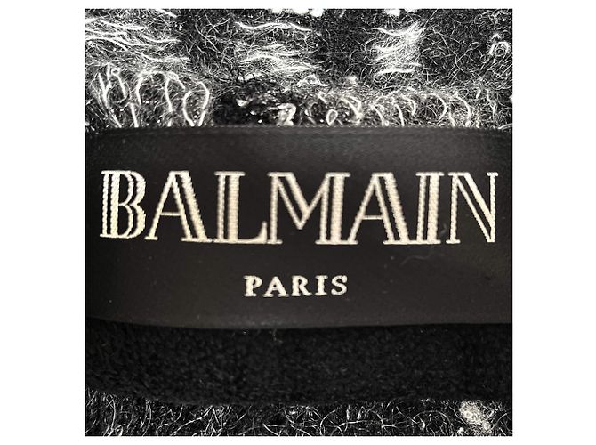 Balmain Doppelt gefütterte Karierte Tweed- und Viskose-Blazer 38 Schwarz & Weiß - Ansicht 9