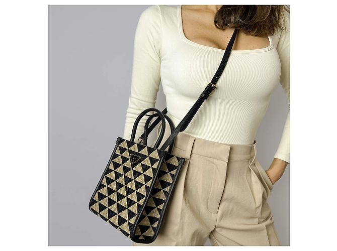 Prada Mini Poliestere 2 Vie Crossbody Bicolore Multicolore - vista 4
