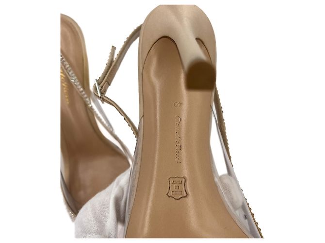 Gianvito Rossi Décolleté in pelle rosa con cinturino slingback e cristalli 40 - vista 9