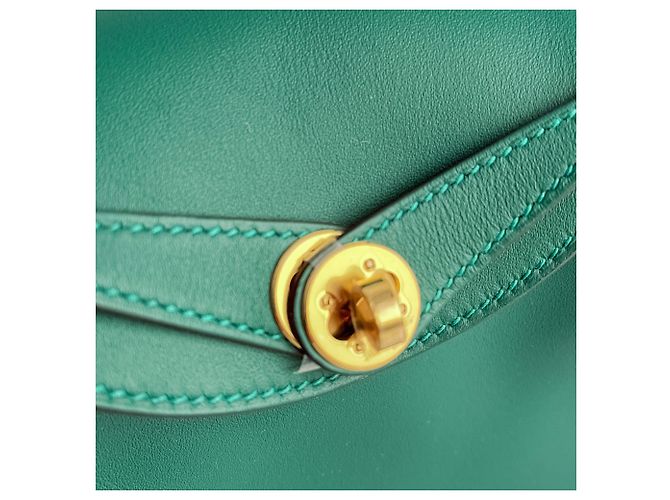 Hermès Lindy Mini Swift Pelle Crossbody Verde - vista 10