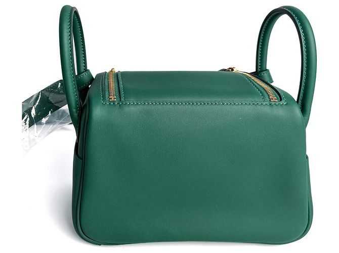 Hermès Lindy Mini Swift Pelle Crossbody Verde - vista 8