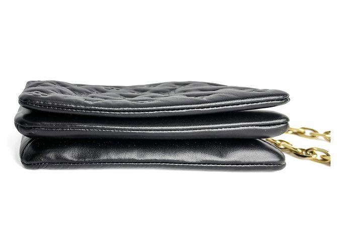 Coussin Louis Vuitton Cuscino Pochette Monogramma Embossato Pelle 3 Modi Messenger Crossbody Nero - vista 10