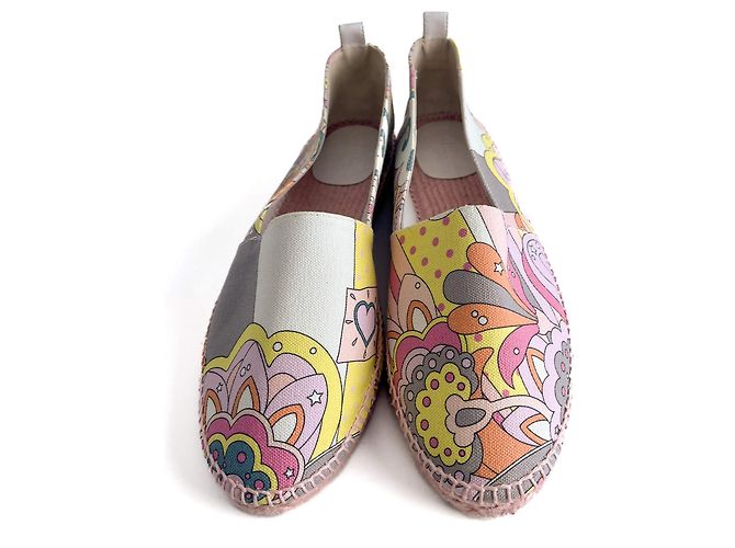 Hermès Flache Espadrille aus Canvas 41 Rosa Mehrfarben - Ansicht 2