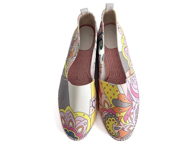 Hermès Flache Espadrille aus Canvas 41 Rosa Mehrfarben - Ansicht 3