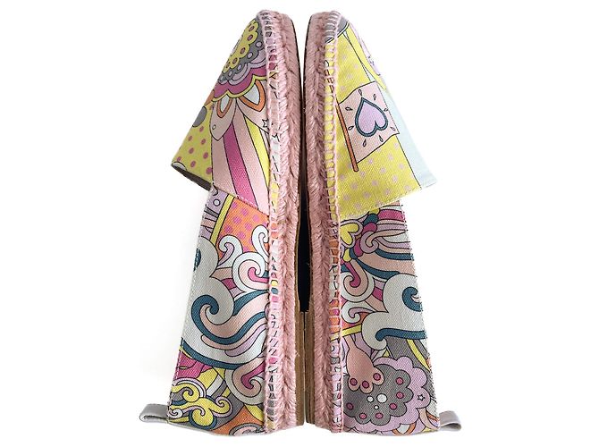 Hermès Flache Espadrille aus Canvas 41 Rosa Mehrfarben - Ansicht 7