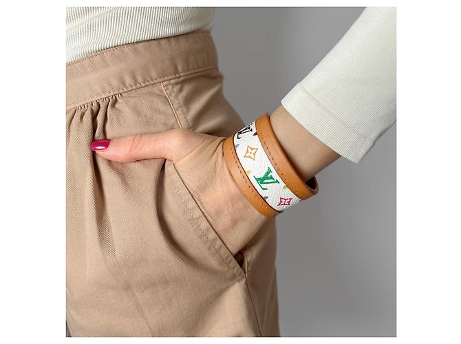 Louis Vuitton Wrap Murakami Mehrfarbiger Lederarmband Größe S Mehrfarben - Ansicht 2