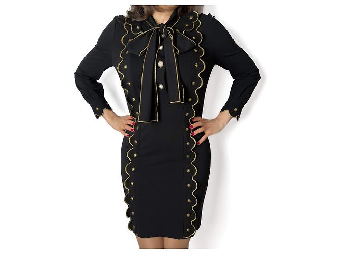 Gucci Verschlungenes Mini-Stoffkleid 36 schwarz - Ansicht 2