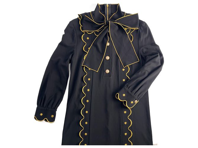 Gucci Verschlungenes Mini-Stoffkleid 36 schwarz - Ansicht 4