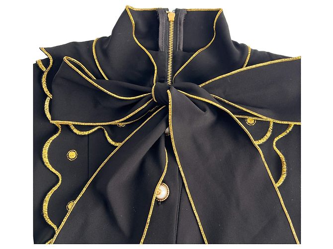 Gucci Verschlungenes Mini-Stoffkleid 36 schwarz - Ansicht 6