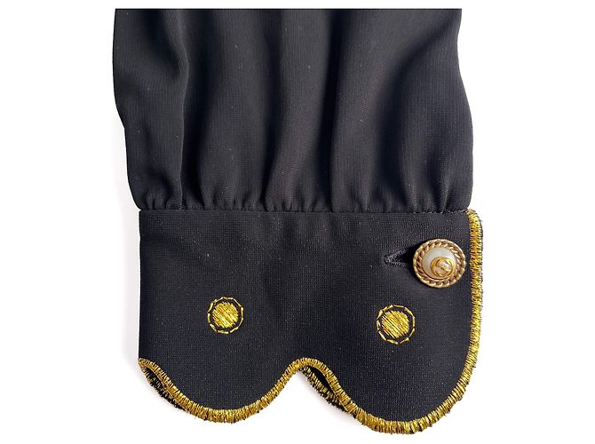 Gucci Verschlungenes Mini-Stoffkleid 36 schwarz - Ansicht 8