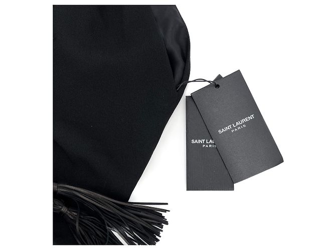Saint Laurent Abito Mini in Acetato e Viscosa F 38 Nero - vista 11