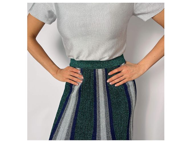Missoni Lurex-Stoffrock 36 Metallisch - Ansicht 2