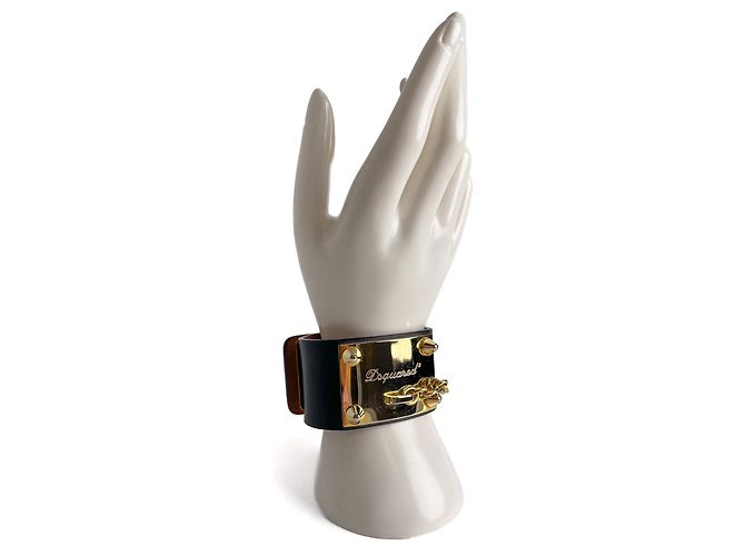 Autre Marque Bracciale in pelle 18 CM Nero - vista 4