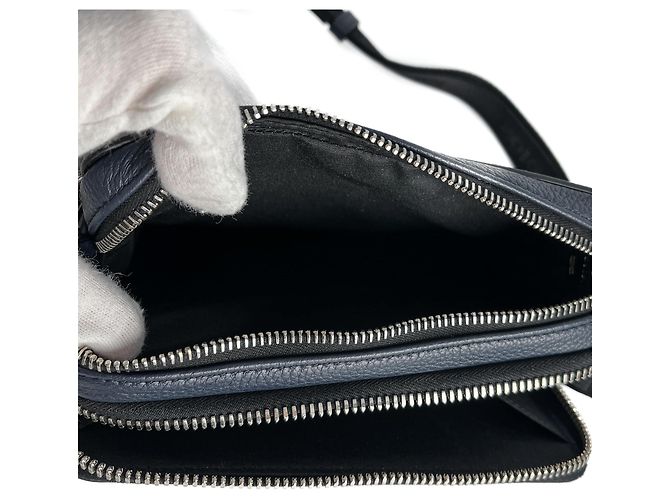 Dior x Shawn Stussy Borsa a tracolla in pelle 2 vie blu - vista 11