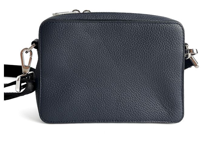 Dior x Shawn Stussy Borsa a tracolla in pelle 2 vie blu - vista 6