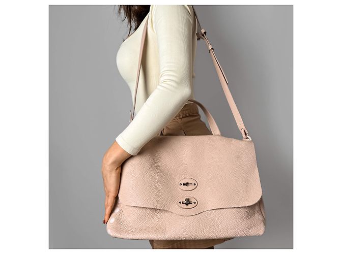 Zanellato Bolso mensajero Postina Medium de cuero, 2 formas, rosa - vista 4