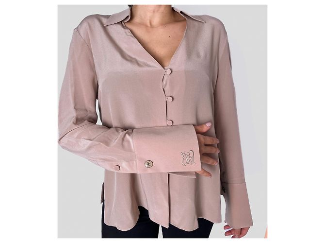 Fendi Camicia a maniche lunghe in seta 40 beige - vista 2