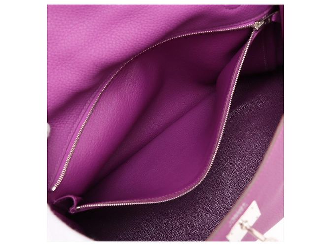 Hermès Kelly 32 Borsa a mano in pelle Togo a 2 manici Anemone Porpora - vista 10