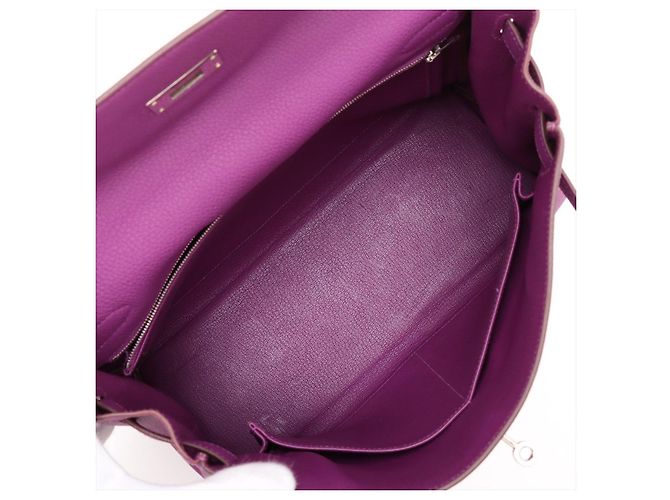 Hermès Kelly 32 Borsa a mano in pelle Togo a 2 manici Anemone Porpora - vista 11
