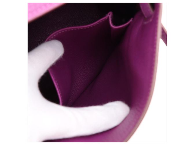 Hermès Kelly 32 Borsa a mano in pelle Togo a 2 manici Anemone Porpora - vista 13
