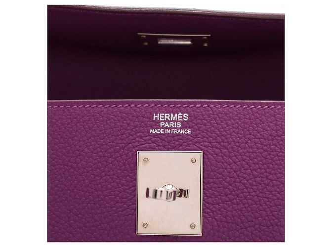 Hermès Kelly 32 Borsa a mano in pelle Togo a 2 manici Anemone Porpora - vista 14