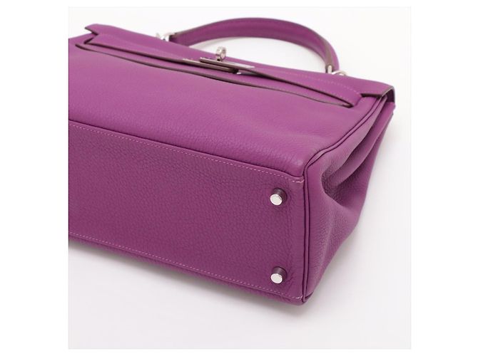 Hermès Kelly 32 Borsa a mano in pelle Togo a 2 manici Anemone Porpora - vista 4