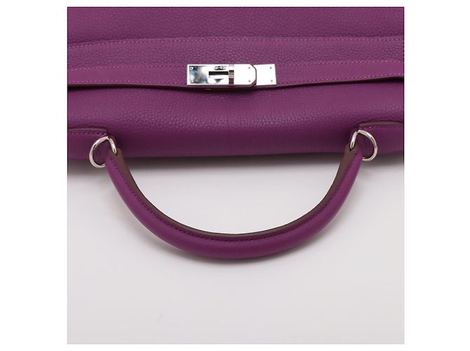 Hermès Kelly 32 Borsa a mano in pelle Togo a 2 manici Anemone Porpora - vista 5