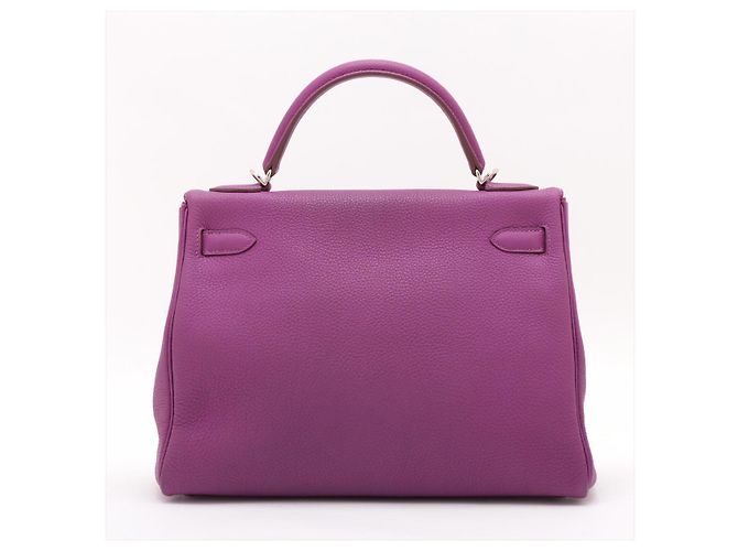Hermès Kelly 32 Borsa a mano in pelle Togo a 2 manici Anemone Porpora - vista 6