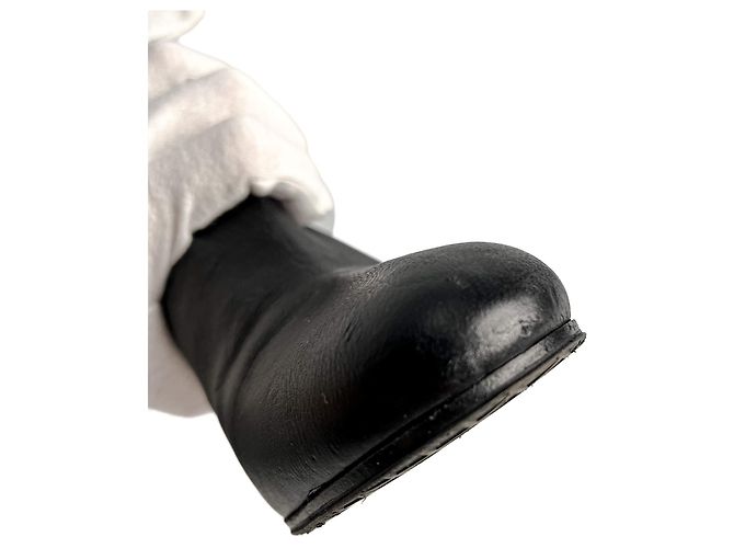 Timeless Chanel Botas de tornozelo plataforma em pele de cabra e vitela, tamanho 39, preto e branco - vista 7