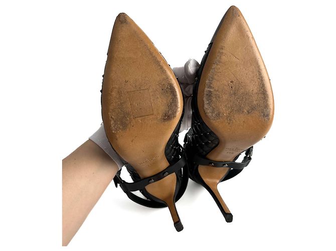 Valentino Garavani Pumps in pelle Rockstud Spike 39 1/2 Neri Nero - vista 6