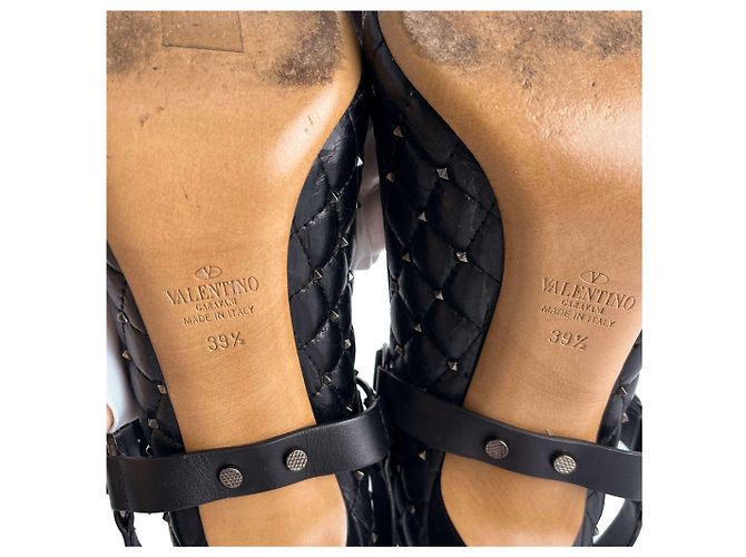 Valentino Garavani Pumps in pelle Rockstud Spike 39 1/2 Neri Nero - vista 7