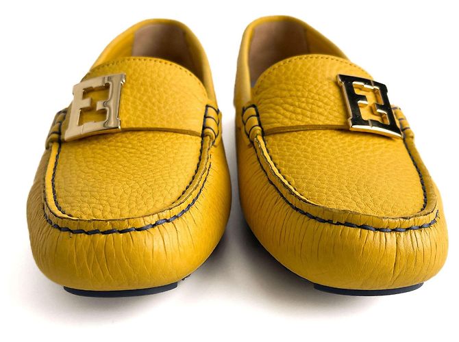 Fendi Mocassino in pelle Baguette 38 1/2 Giallo - vista 2